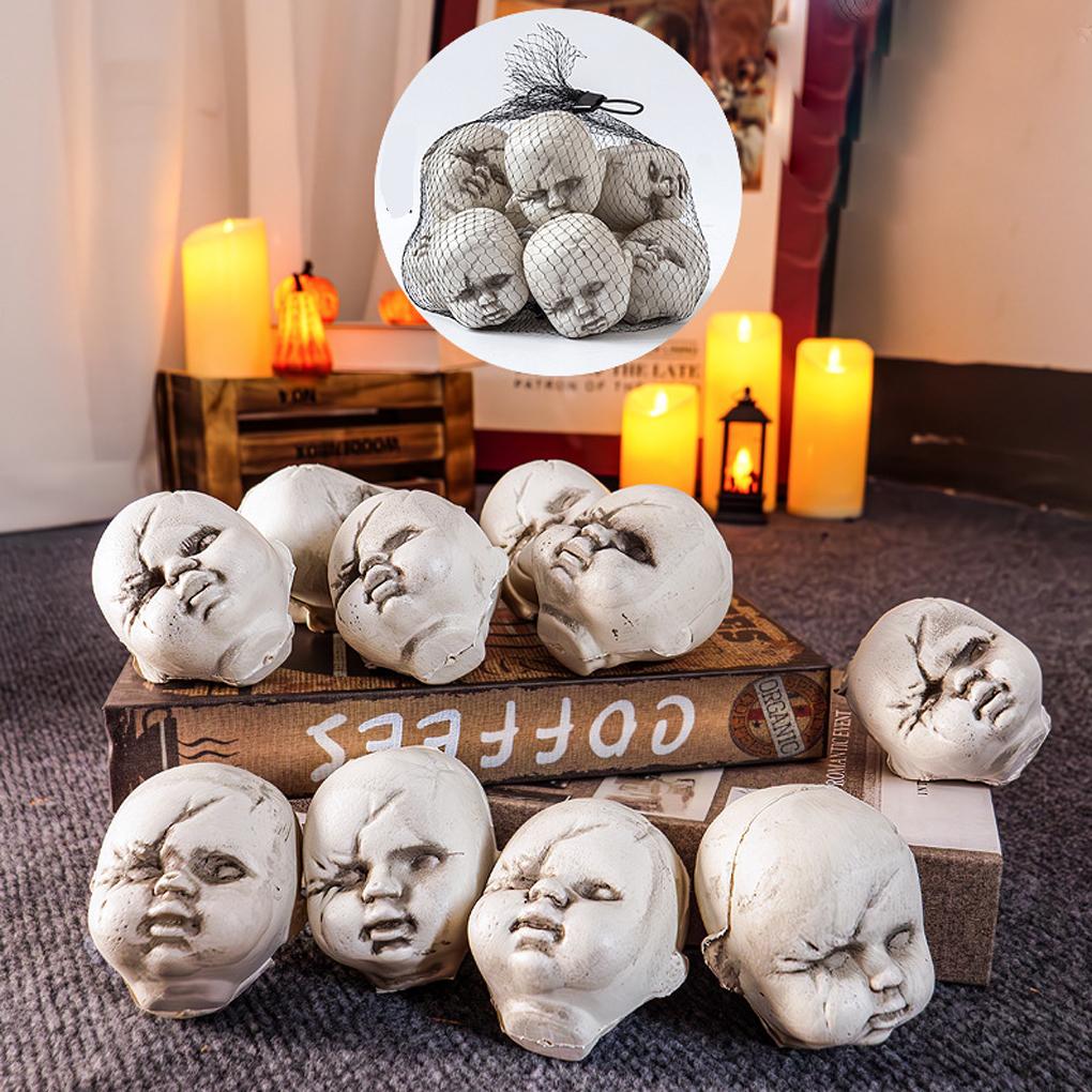10piece Male Doll Head With Bag DIY To Paint For Creepy Baby Doll Halloween Male Doll Head