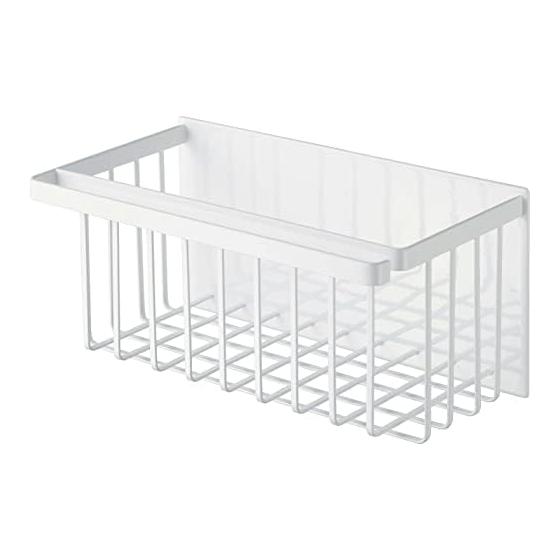 Yamazaki Jitsugyo 5542 Magnetic Bathroom Basket White Approx. W31XD17XH15cm Tower Bathroom Storage Rack