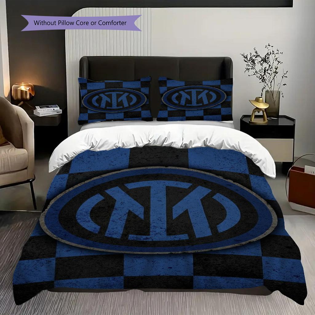 Inter Milan Heritage Bedding (1 * Duvet Cover + 2 * Pillowcase, Without Core) Duvet Cover and Pillowcase Soft and Comfortable Christmas Birthday Gift