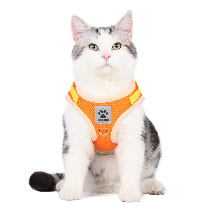 Breathable Reflective Pet Leash Vest Chest Strap Escape-Proof Pet Harness for Dogs & Cats - Full Mesh Breathable Adjustable Vest (4 Colors)
