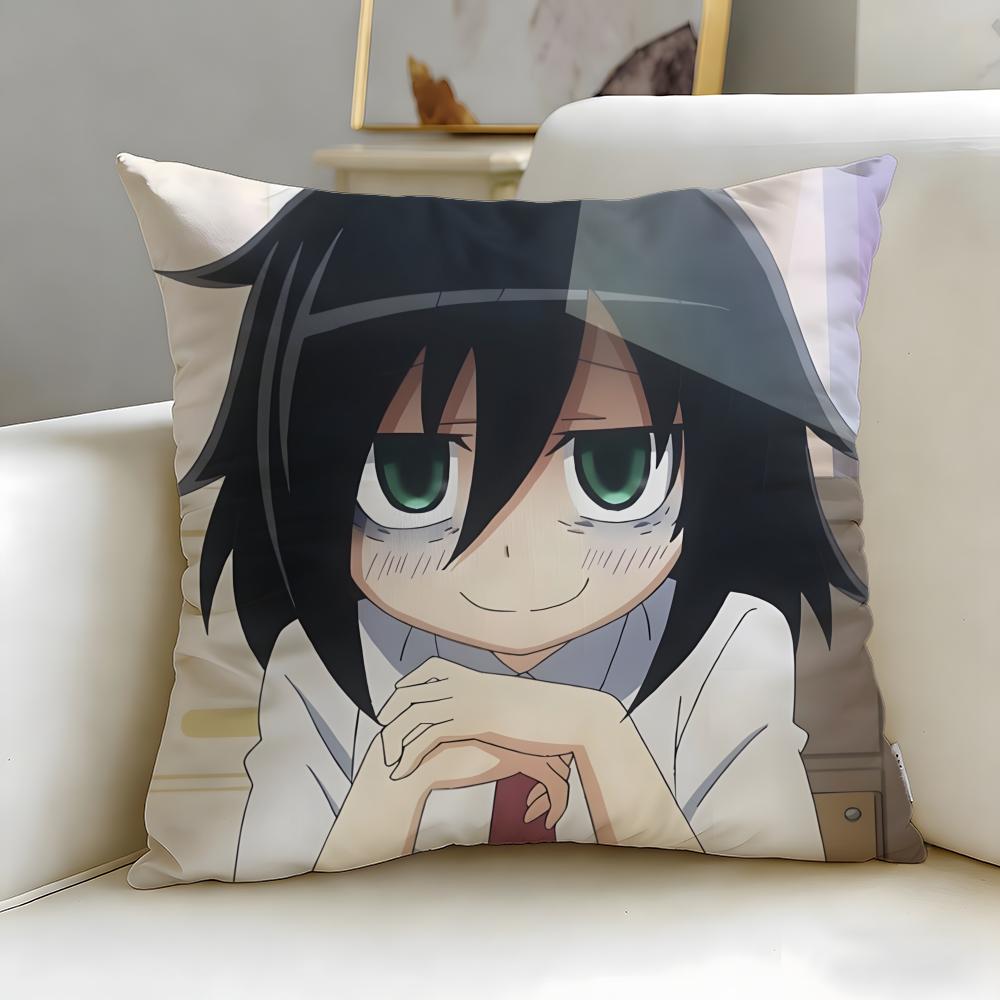 Beliebter Anime-Charakter Tomoko Kuroki Kissenbezug Weich Leicht zu waschen Kissenhülle Vielseitig für Sofa Bett Reise und Büro