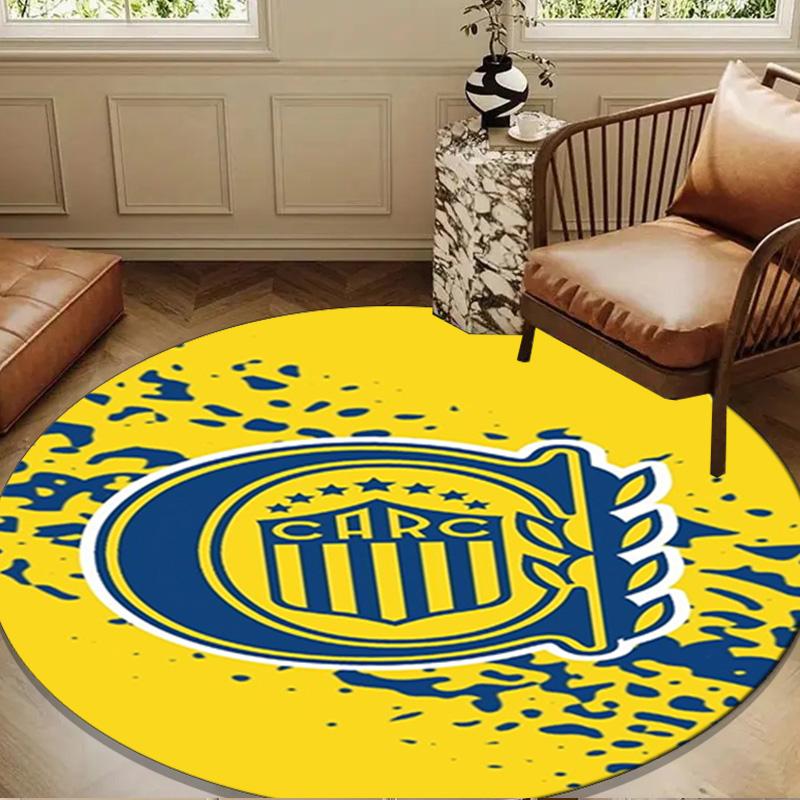 Rosario Central Crest Round mat, Anti-slip Circle Carpet Chair rug For livingroom,Bedroom, doormat home decor Gift Christmas Gifts