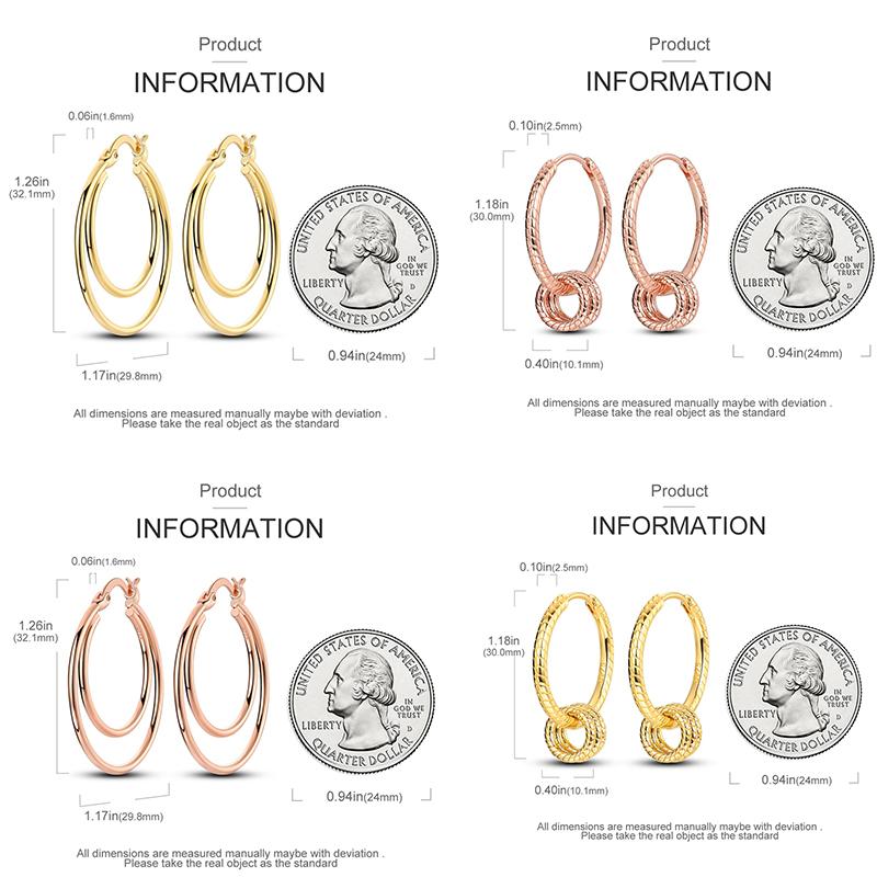Original 925 Sterling Silver Earrings Simple Versatile Big Circle Hoop Earrings For Women Wedding Engagement Birthday Gift