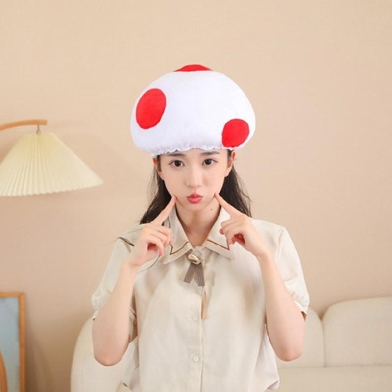 Mushroom Hat for Halloween Costume Hat Festival Party Gathering Headgear Seasonal Party Photoshoots Hat Accessories