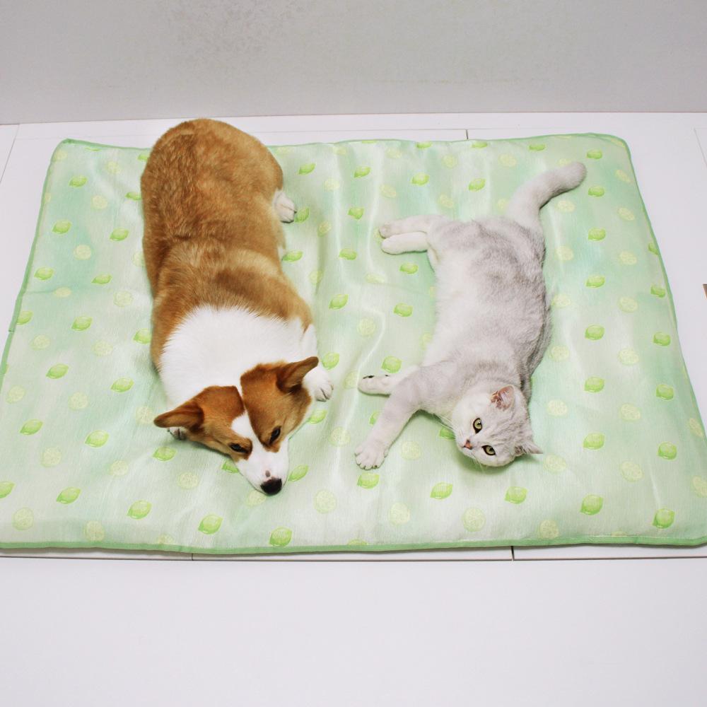 Ice silk mat pet cushion removable and washable summer teddy corgi golden retriever dog bed non-sticky hair