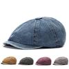Estilo Británico Vaquero Color Sólido Gorra Octogonal Hombre Boina Gorra Juvenil Gorra Delantera