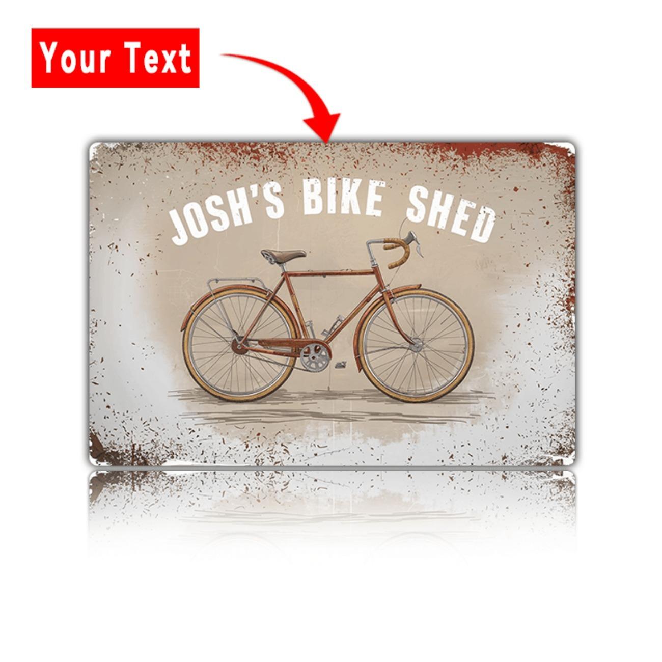

Custom Metal Bike Shed Sign Cycling Garage Wall Art Decor белый