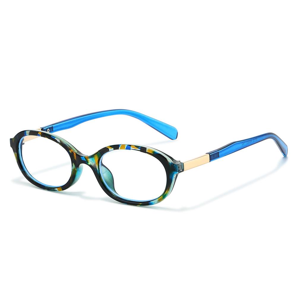 

Retro Oval Blue Light Blocking Glasses – Colorful Tortoiseshell Frame with Purple Temples, Fashion Eyewear for Women & Men