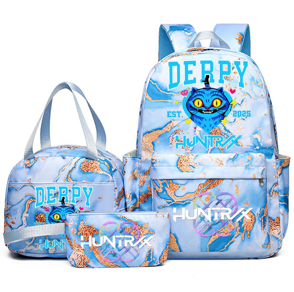 3 szt./zestaw Plecak z nadrukiem Anime Kpop z torebką i piórnikiem dla nastolatka, studenta, dziewczyny, chłopca, wodoodporna torba podróżna Mochila