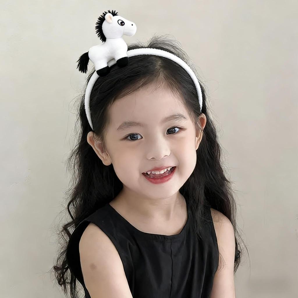 ZHEJIA Horse Horse Animal Hair 2026 Year of the Horse Plush Cute and New Cultural School Photo Unisex Headband, 2-Piece Set, Headband, Headband,