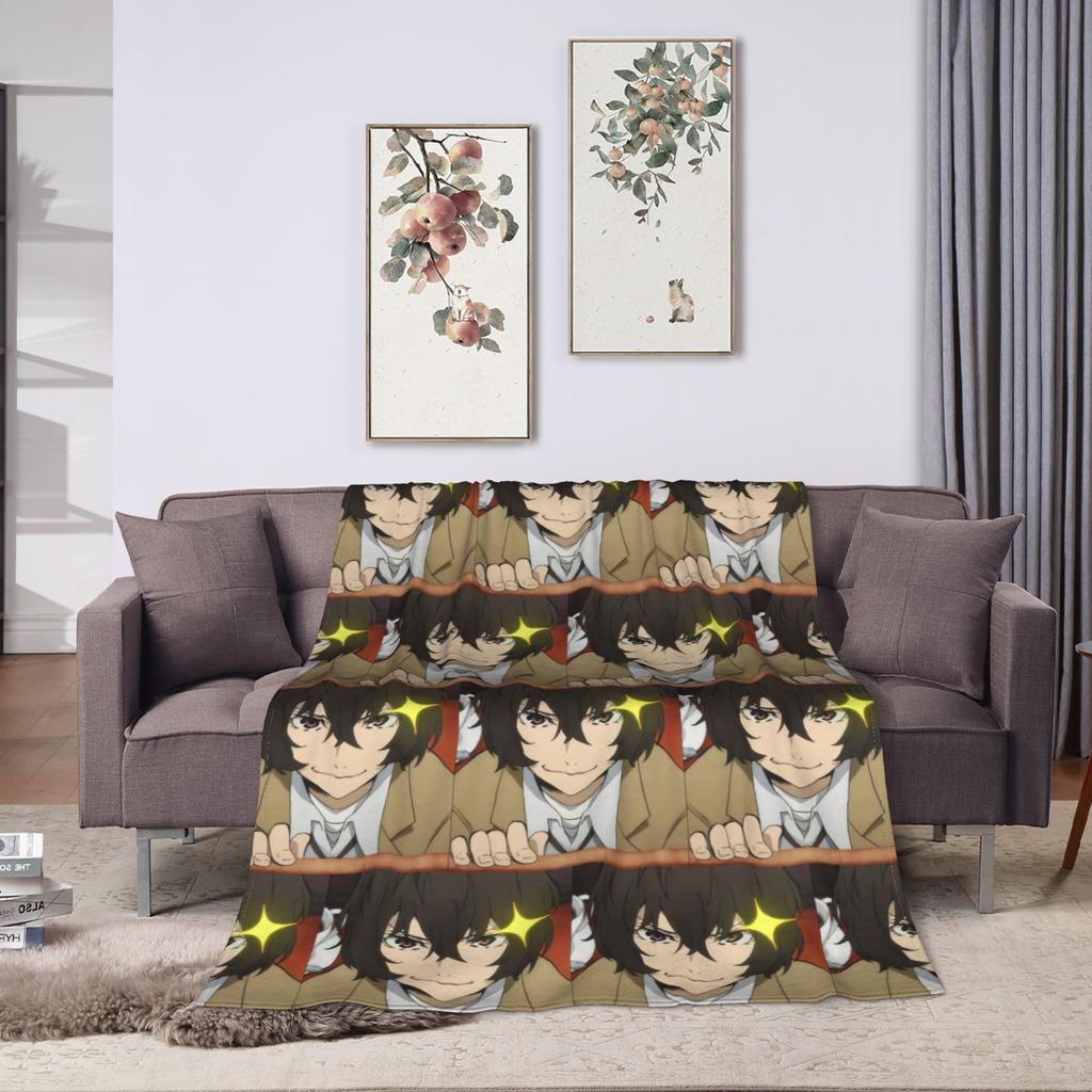 Dazai Bungo Stray Dogs Blanket Fleece Printed Portable Super Soft Throw Blanket for Bedding Travel Bedspreads
