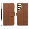 For Samsung Galaxy S25 Ultra Case Anti Scratch Splicing Imprinted Rhombus Leather Phone Cover