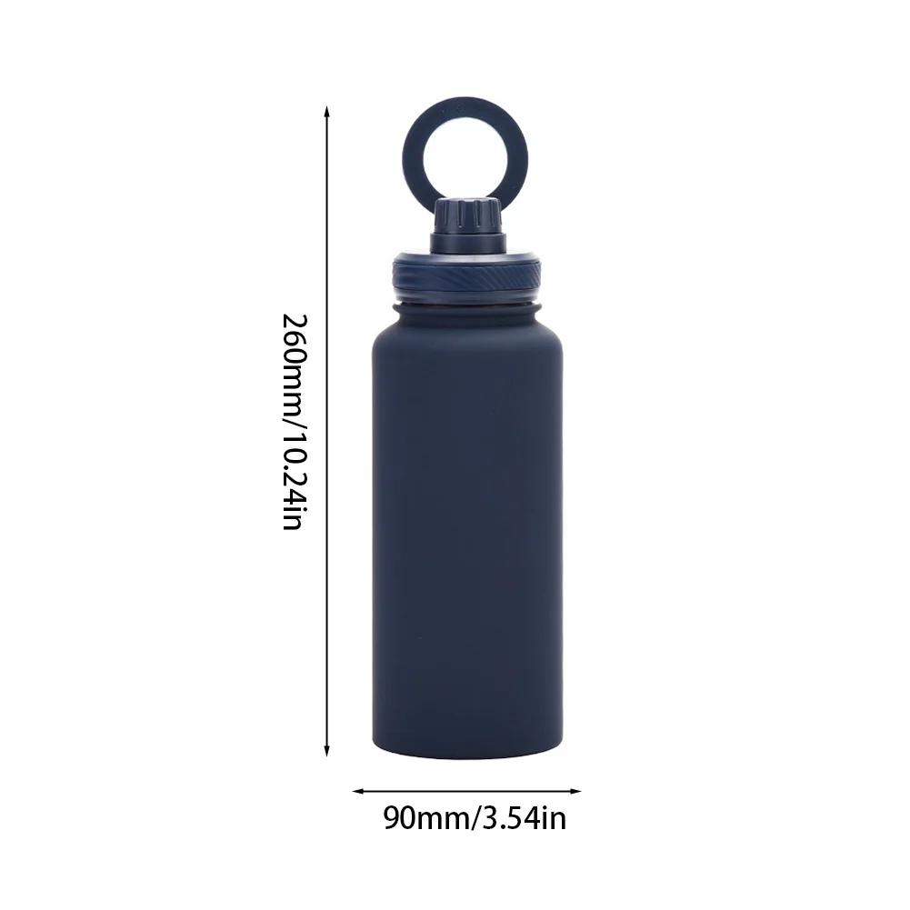 Sports Water Bottle Lid with Cellphone Magnetic Stand 1000ML Insulated Stainless Steel Sports Water Bottle Thermal Water Cup Lid