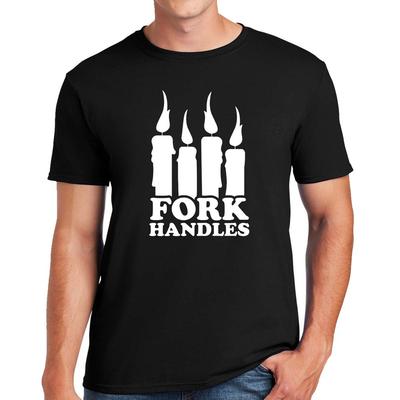 UCHWYTY WIDELCÓW LUB CZTERY ŚWIECE | ZABAWNY | NOWOŚĆ | ŻART | MĘSKI T-SHIRT TEE TOP