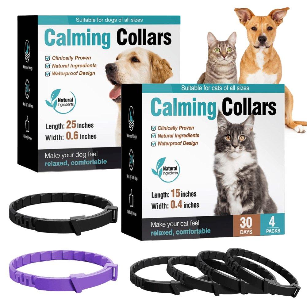 3/4 Pcs Dogs Calming Pheromone Collars Pets Relieve Anxiety Adjustable Comfortable Collar For Puppy Kitten Large Dog Accessories