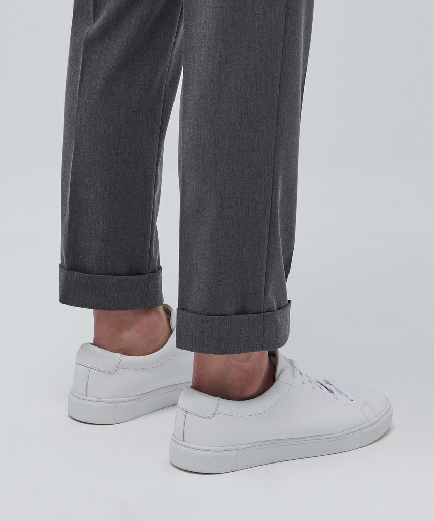MUSINSA STANDARD Lightweight Tapered Turn-Up Hidden Banding Crop Slacks [Medium Gray]