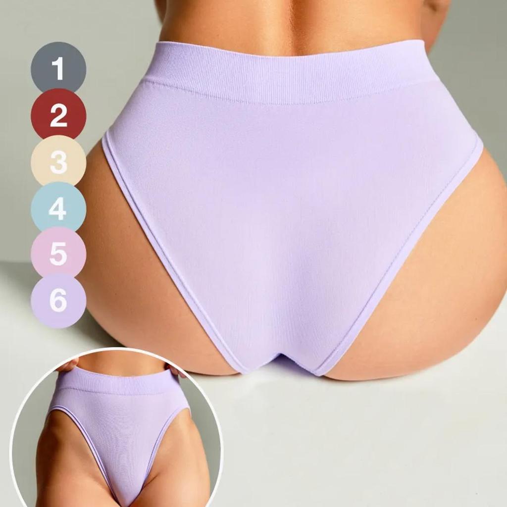 Plus Size Russian Seamless Triangle Bikini Panties - Folded Leg, Open Back, Sexy, Breathable, High Elasticity