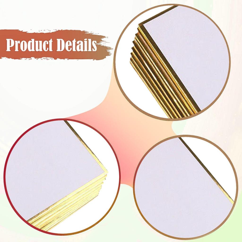 10 Pieces Shikishi Boards Artist Cardboard Washi Paper Gold Edge Suitable for Meetings Cosplay