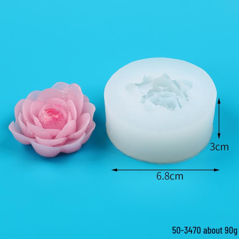 Stampo in Silicone Fiore di Peonia 3D per Candele, Sapone e Arte in Resina