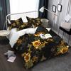 2/3 Floral Pattern Print Polyester Bedding Set, Machine Washable, All-Season, Zipper Closure,  Polyester Bedroom Decor