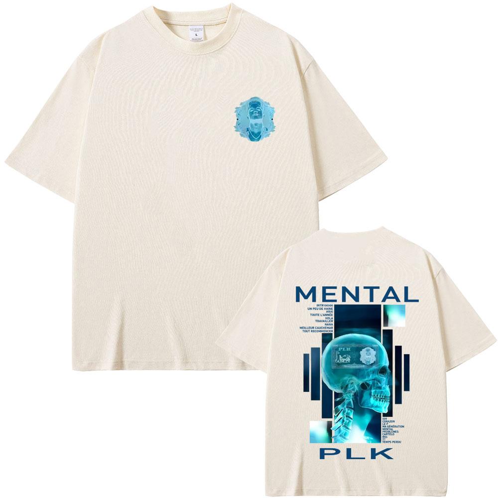 Rapper Plk Mental Album Grafik T-Shirt Herren Damen Hip Hop Mode Popmusik T-Shirts Herren Vintage Übergroße T-Shirts Streetwear