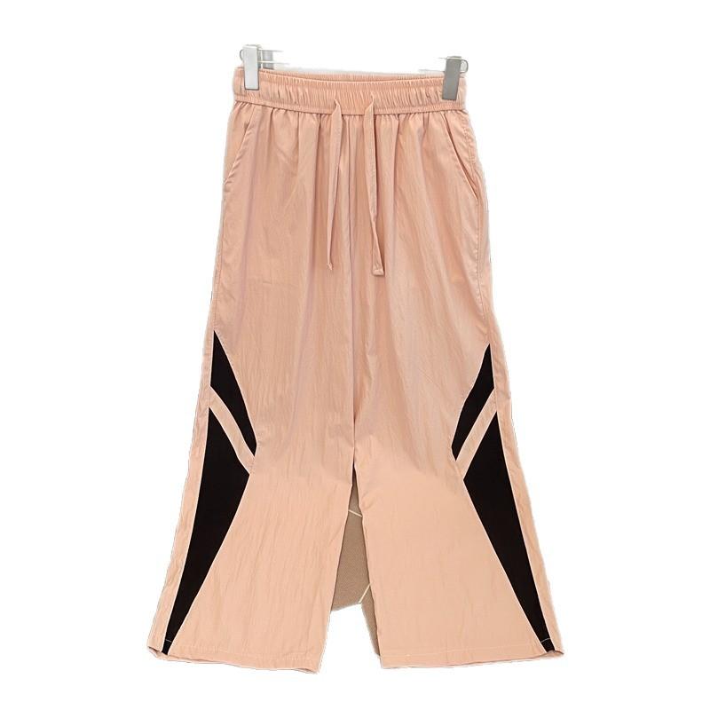 American striped quick-drying paratrooper pants men's and women's summer thin contrasting color splicing wide-leg loose breathable casual floor pants