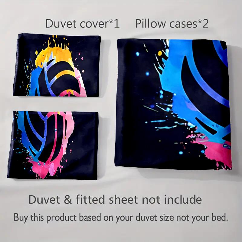 Colorful splash volleyball Bedding Duvet cover sets Duvet covers Pillowcases gifts (1 * Duvet Cover 2 * Pillowcases, without duvet insert)