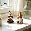 Coffee Lover Decor Mini Resin Gnome Ornaments, Sitting Bean Goblin Figurines, Small Tabletop Cute Statue for Shop Kitchen Shelf Decorations