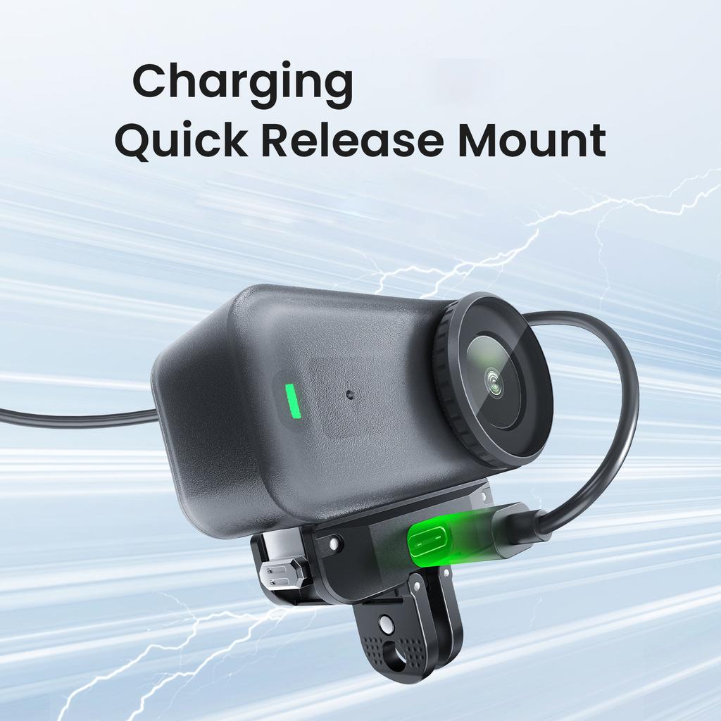 Multiple Position Magnetic Base for Action Camera Shockproof Quick Detach with Charging Port