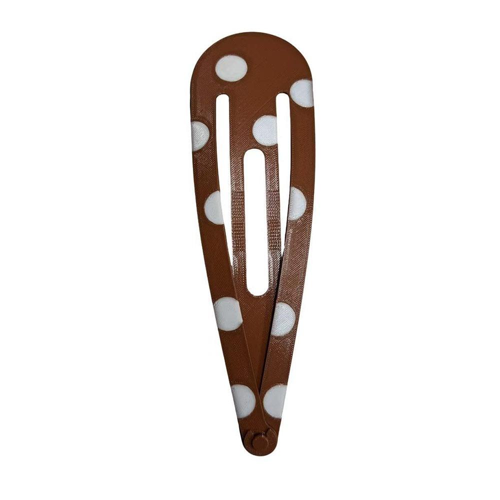 

PET 20cm 3D Print Giant Colorful BB Hair Clips Funny Giant Barrette Cute Hairpin Bag Charm Stage Props and Performances коричневий