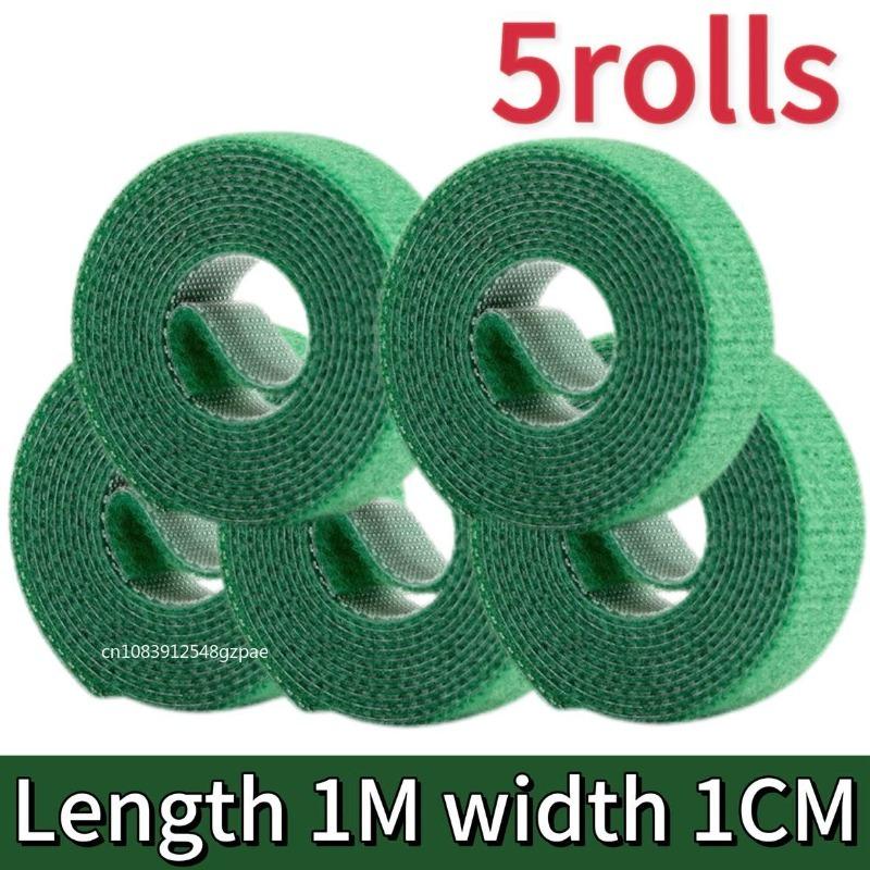 Self Adhesive Plant Nylon Cable Tie Green Adjustable Plants Hook Loop Support Garden Twine Bandage Reusable Fastener Tape Strips