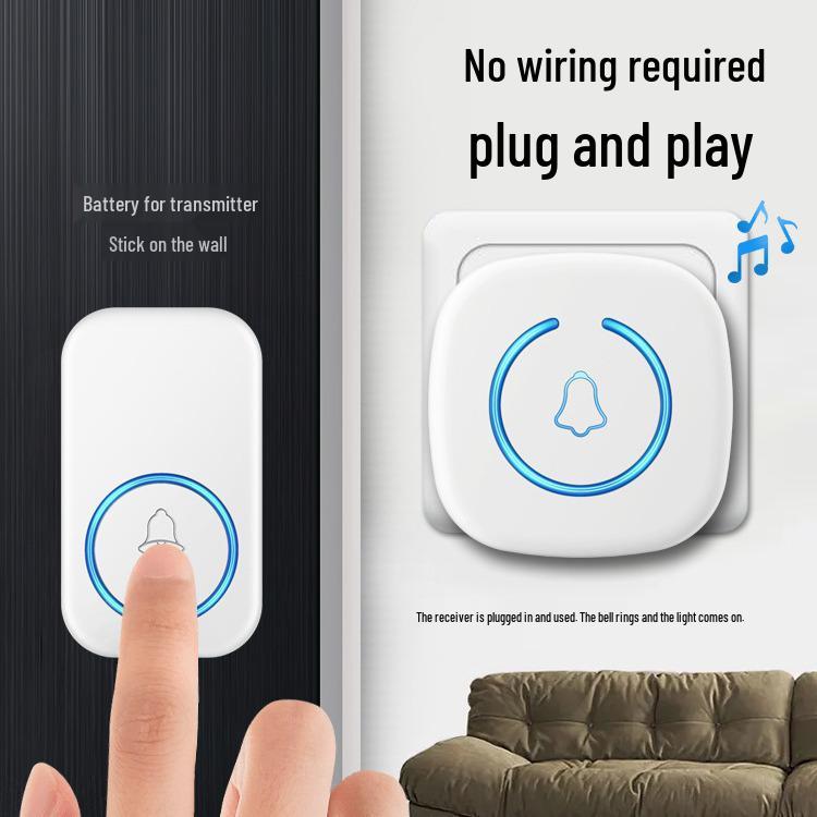 Ultra-long Range Wireless Smart Doorbell with Flashing Light Remote for Home & Elderly Use