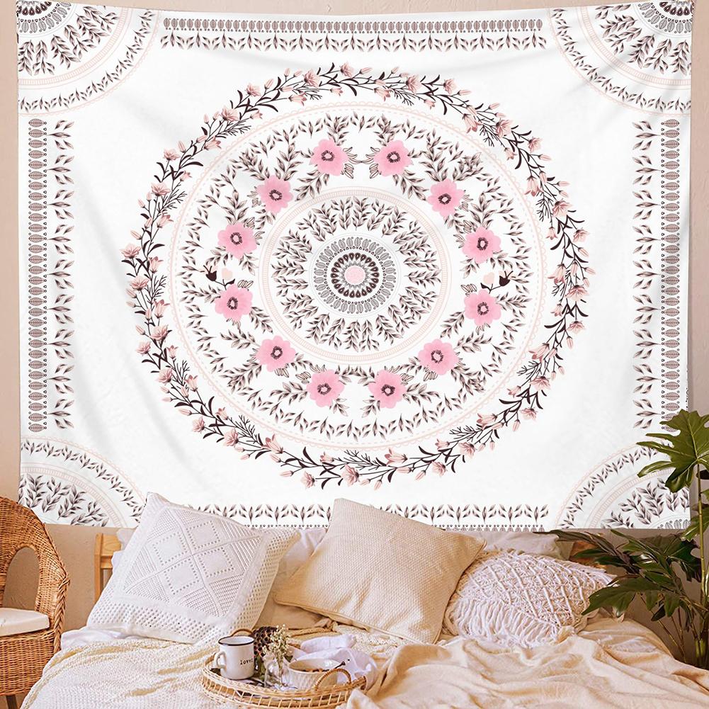 Boho Floral Rectangle Wall Tapestry Hanging Background Cloth Mandala Wall Art For Bedroom Decor