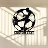Soccer Player Metal Wall Art Personalized Football Gift for Boys Room Decor