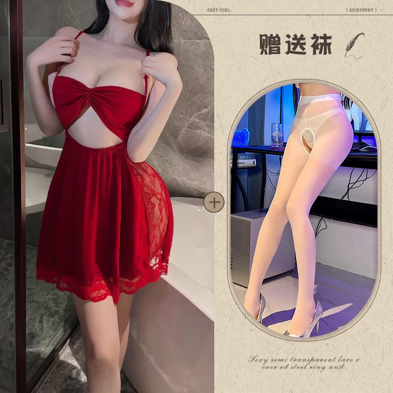 New European and American style underwear backless temptation no suspender skirt sexy bow
