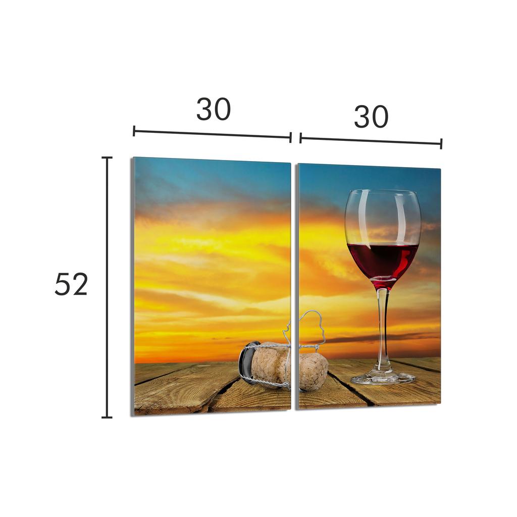 Szklana płyta ochronna na kuchenkę 2x30x52 Wino