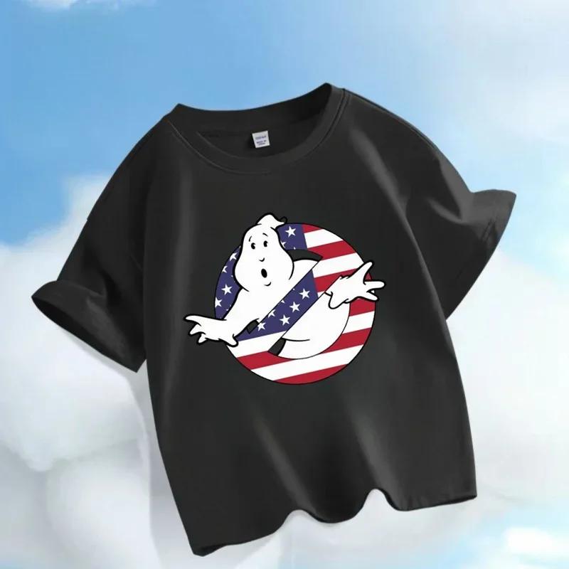 2026 Ghostbusters Daredevil Childrens Comic Game Cartoon Print Boys and Girls Sportswear Casual Shirts Summer Shirts