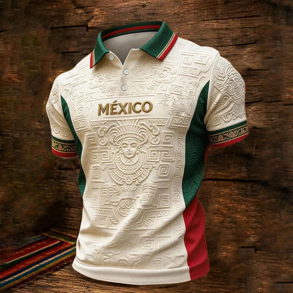Men's Quick Dry Mesh Golf Shirt Halloween Print Short Sleeve for Summer Casual Wear
