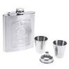 7oz Silver Portable 304 Stainless Steel Flagon Whiskey Vodka Wine Pot Hip Flask Set Alcohol Drinking Funnel Cup Set