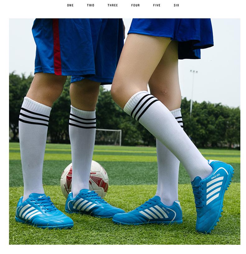 Double Star Professional Anti-Slip Football Kicking Shoes - Studded Breathable Training Model for Grass.