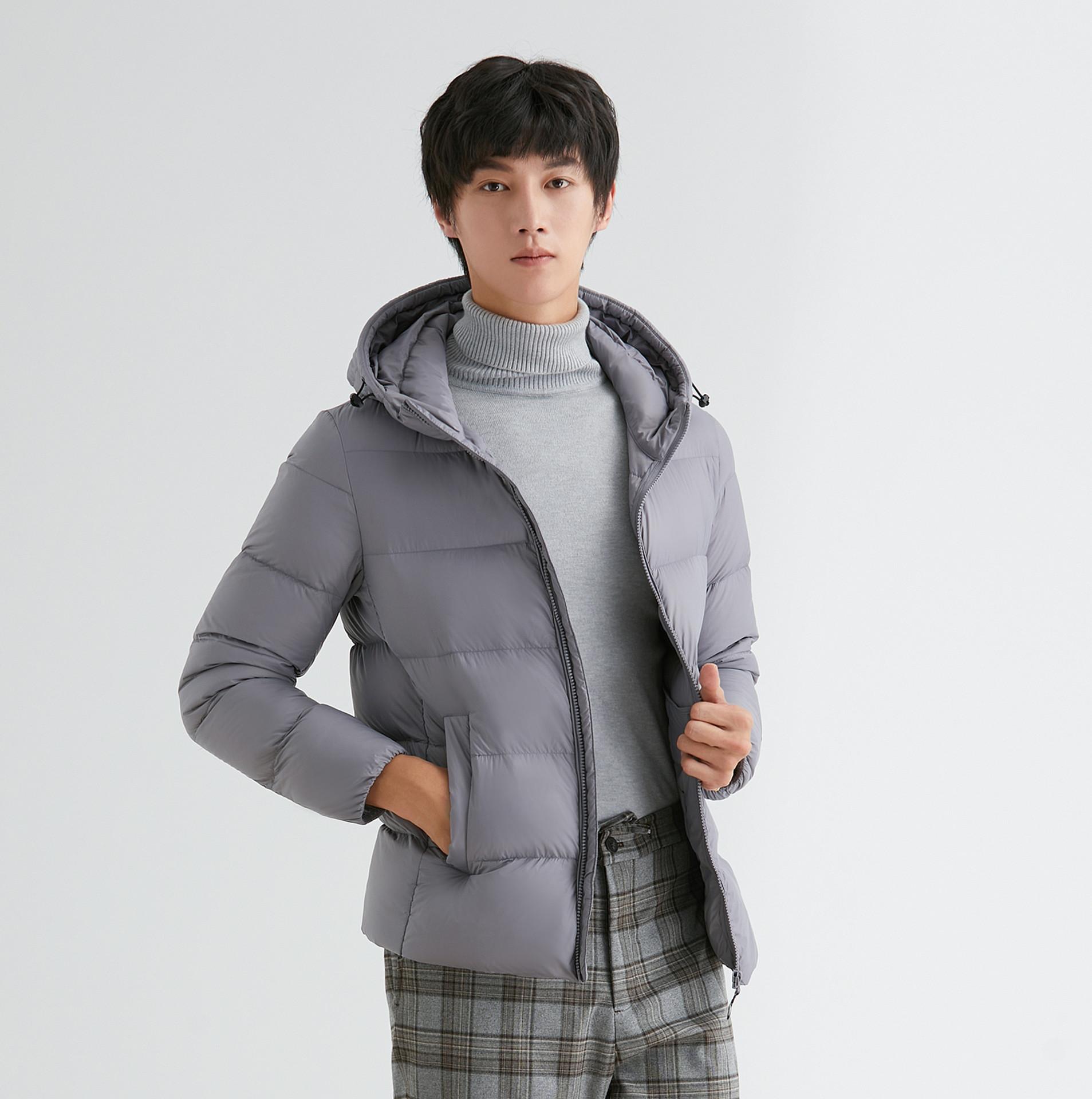 

Горькая Зима Siyu 90 Пуховик Куртка-пуховик с капюшоном Мужской Синий Утепленная Куртка Большого размера M серый