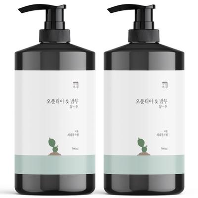 Household White Paper Opuntia & Bamboo Perfume Shampoo Cherry Blossom, 500ml, 2 Units