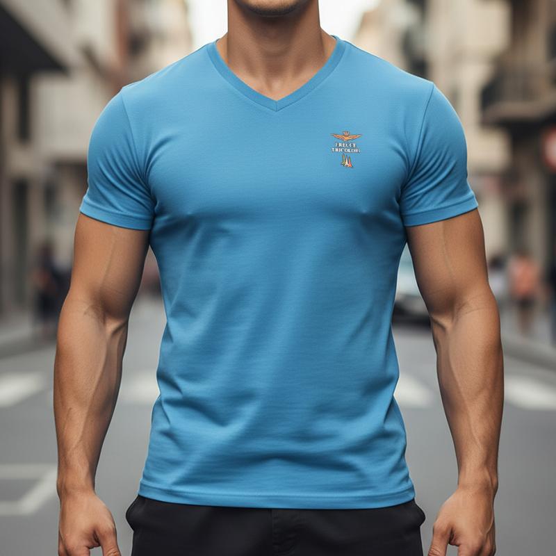 Aeronautica Militare Blue T-Shirt Men' V-Neck T-Shirt Scoti006J508-20094