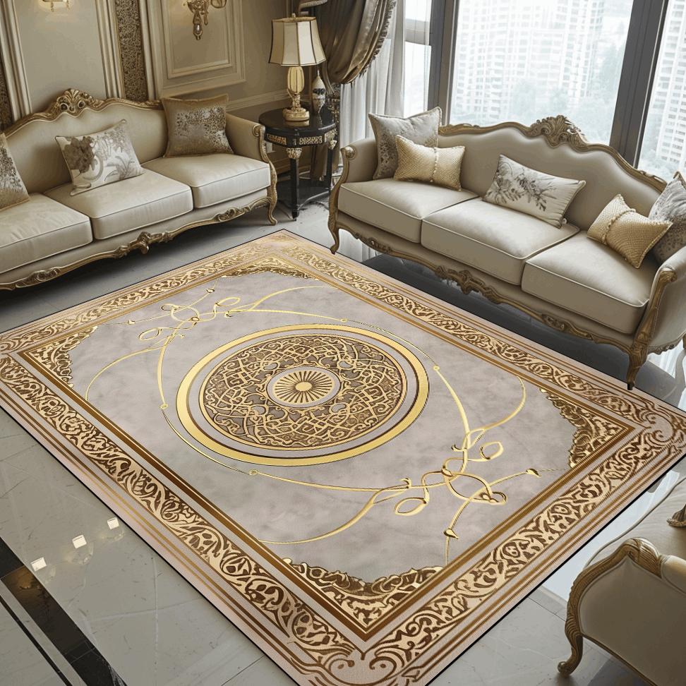 European Style Large Area Carpet for Living Room Luxury Decoration Home Sofa Area Rug 200x400 Cm Bedroom Soft Floor Mat Non-slip