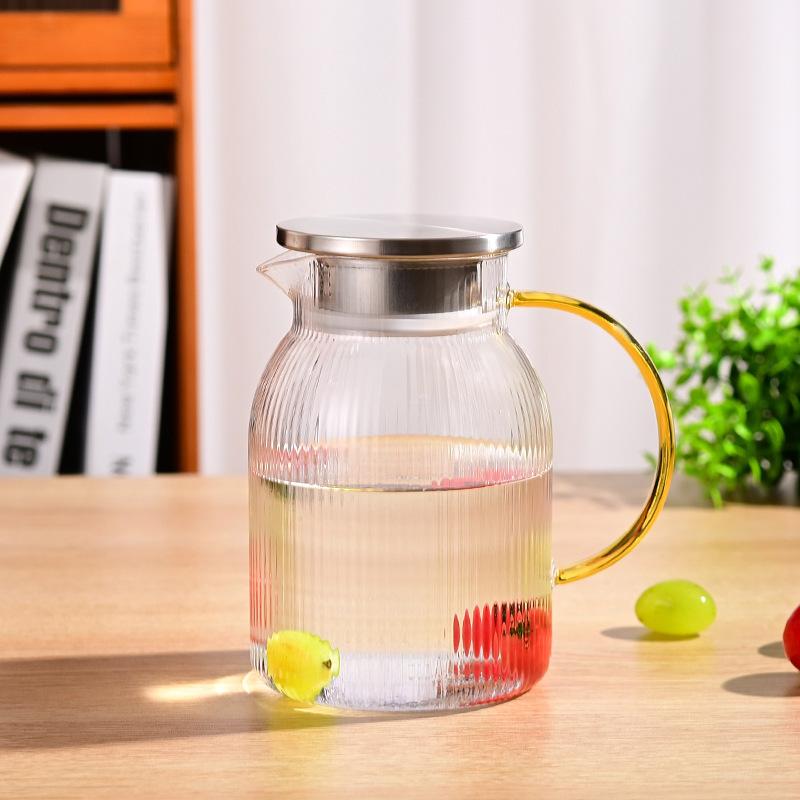 

Large-capacity vertical pattern cold kettle Household cold-resistant and heat-resistant cold kettle Stainless steel cover water-filled pot