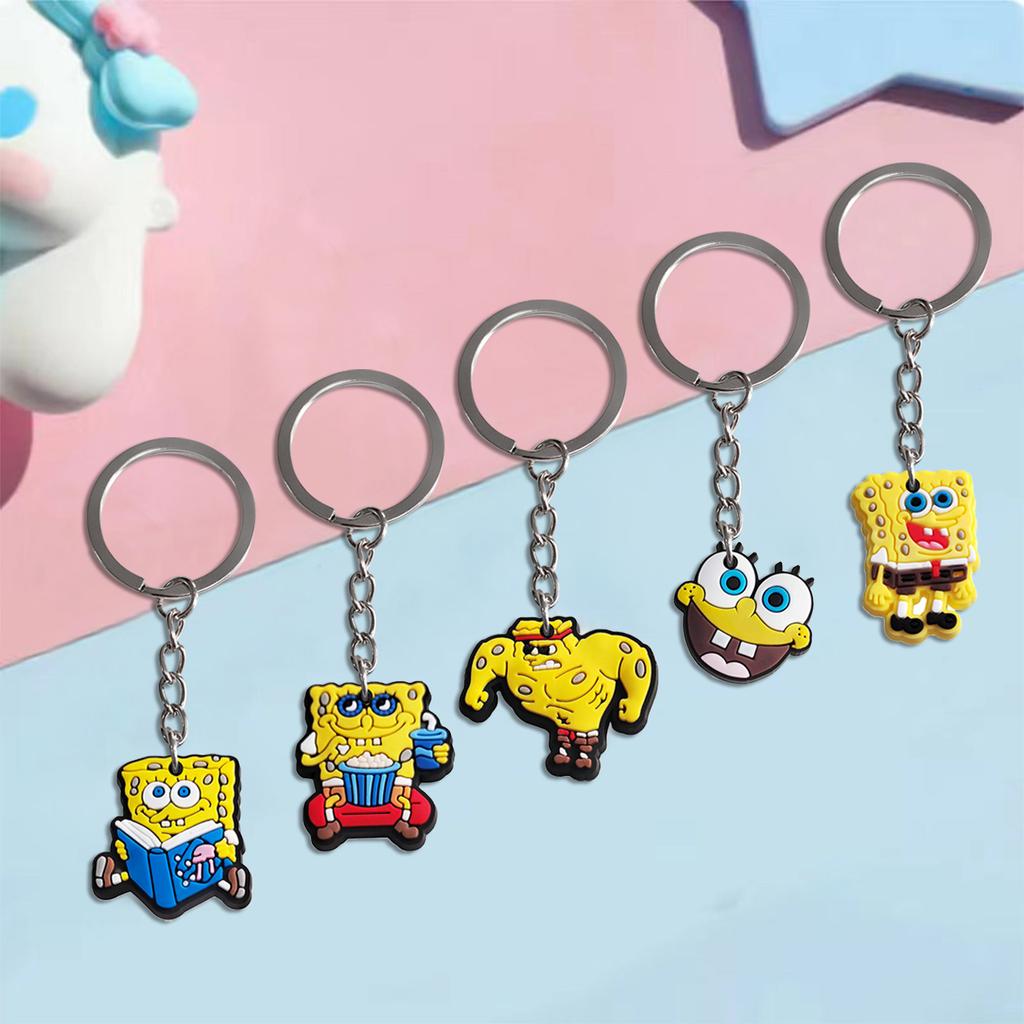 Spongebob Keychain Party Favors Pendant Bag Keychain Accessories Birthday Party Gift Bag Filling Material Christmas Supplies