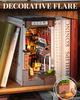 Robotime Sakura Wine Alley DIY Booknook with Lights DIY Miniature Dolls House Kit 3D Wooden Puzzle Bookend Bookshelf Decor Gift