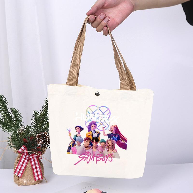 Anime Cartoon Print Student Commuting Trend Handbag Casual Lightweight Canvas Shoulder Bag