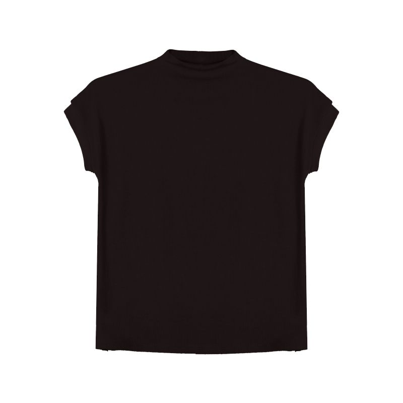 Silm Slim Looking Black Inner Top T-shirt with Short Sleeves