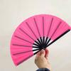 Chinese Folding Fan Solid Colour Comfortable Grip Smooth Opening Closing Tai Chi Fan Elegant Classical Dance Accessory